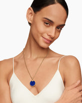 DY Elements® Disc Pendant in 18K Yellow Gold with Lapis, 24mm